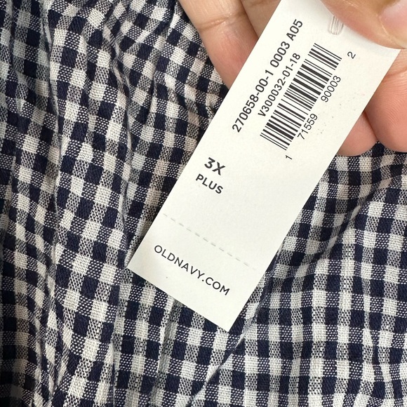 Old Navy Off The Shoulder Waist Define Gingham Midi Dress Women’s Plus Sz 3X - Picture 5 of 7